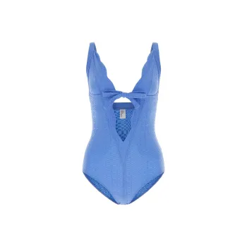LISA MARIE FERNANDEZ Scallop Bow Detailed Sleeveless Swimsuit