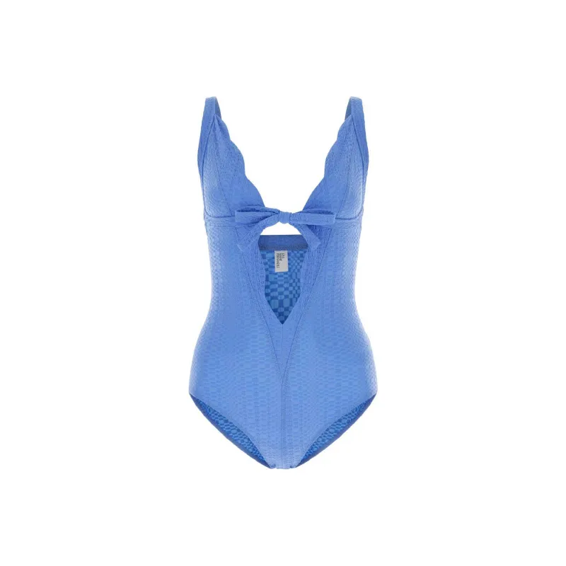 LISA MARIE FERNANDEZ Scallop Bow Detailed Sleeveless Swimsuit-0
