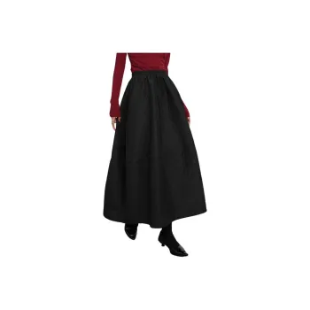 Late White Casual Long Skirts Women's Black