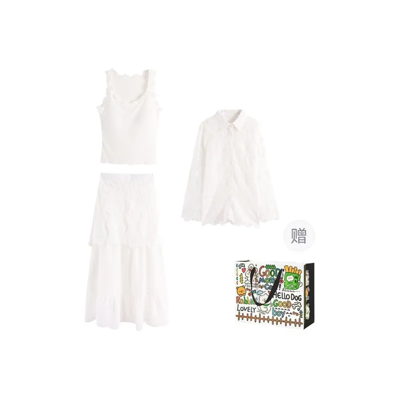 ZVJH Two Piece Skirt Sets Women's-0