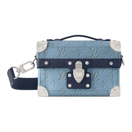 LOUIS VUITTON SOUL TRUNK Coated Canvas Storage Bag Men's Blue