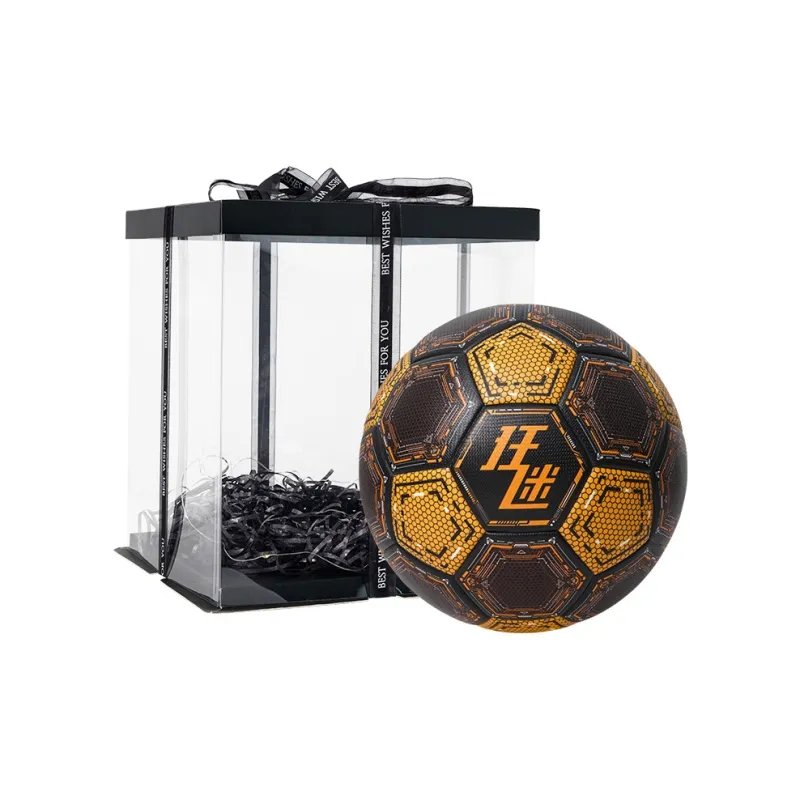Kuangmi Size 5 Soccer PU Seamless Thermal bonding Unisex Black Gold-7