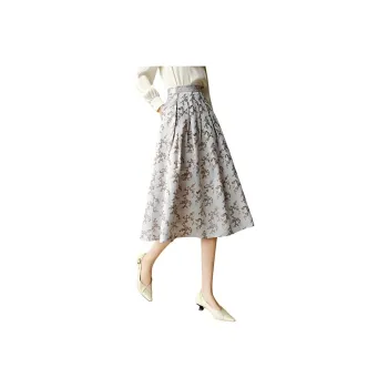 Late White Casual Long Skirts Women's Multicolor