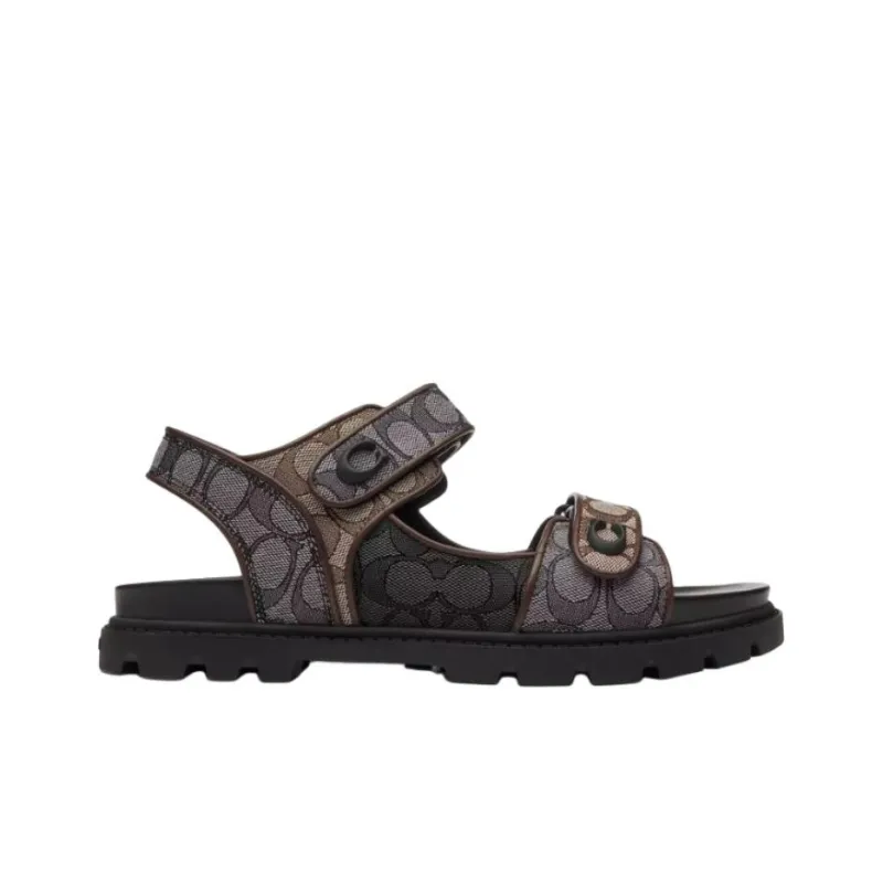COACH Platform One Strap Sandals Unisex Black-1