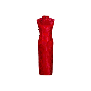 Clothes Cut By Time Cheongsam Women's Dark Pink