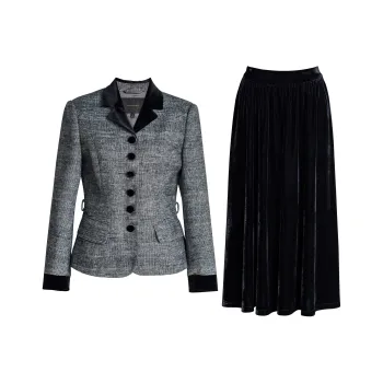 ROEYSHOUSE Skirt Set Women's Black Gray