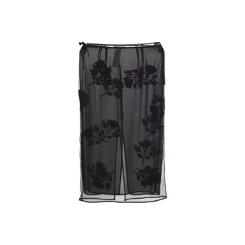Blumarine Rear Slit Tulle Midi Skirt