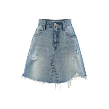 MOUSSY Denim Short Skirts Women's Light Blue