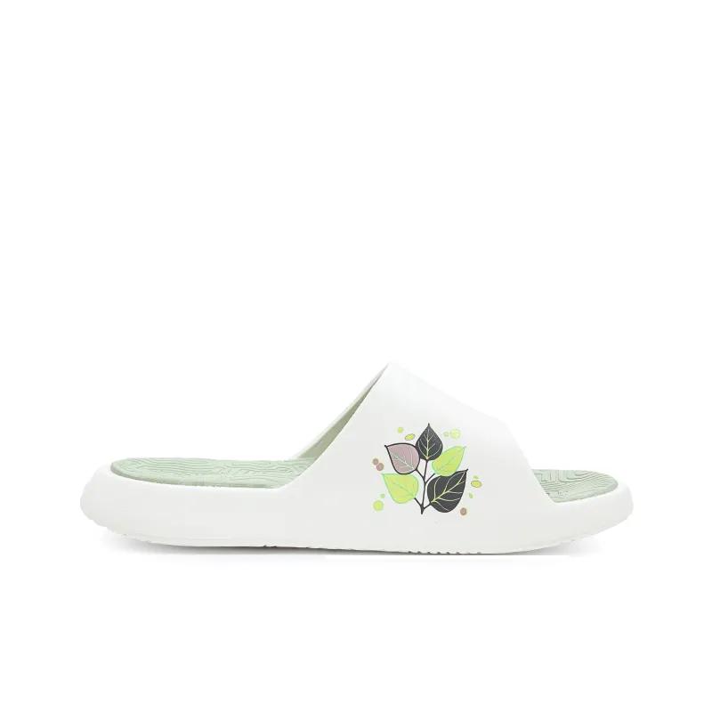 PEAK Tai Ji1.0 Quiet Slip Resistant Cushioning Slide Slippers Unisex White Green-1