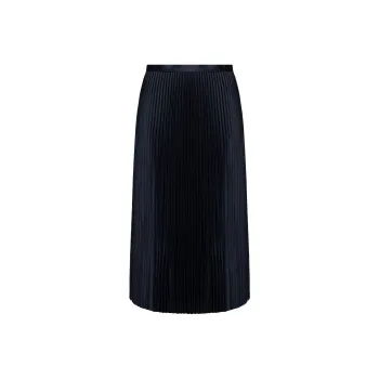 THEORY Pleated Textured Satin Midi Skirt