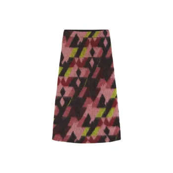 Maison Kitsune Graphic Print A line Skirt