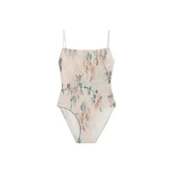 TOTEME Floral print Smocked Swimsuit