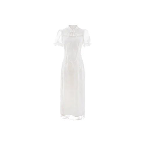 Blovelan Cheongsam Women's Butterfly Apricot