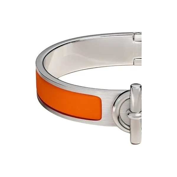 HERMES Enamel, Metal Bangles Unisex Orange-2