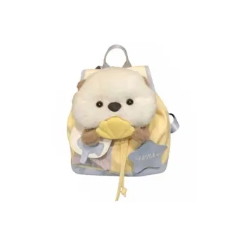 Parker Bear Composite Cloth Backpack Unisex White Yellow