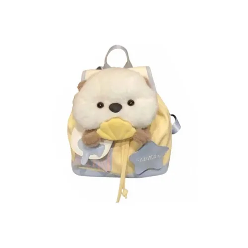 Parker Bear Composite Cloth Backpack Unisex White Yellow