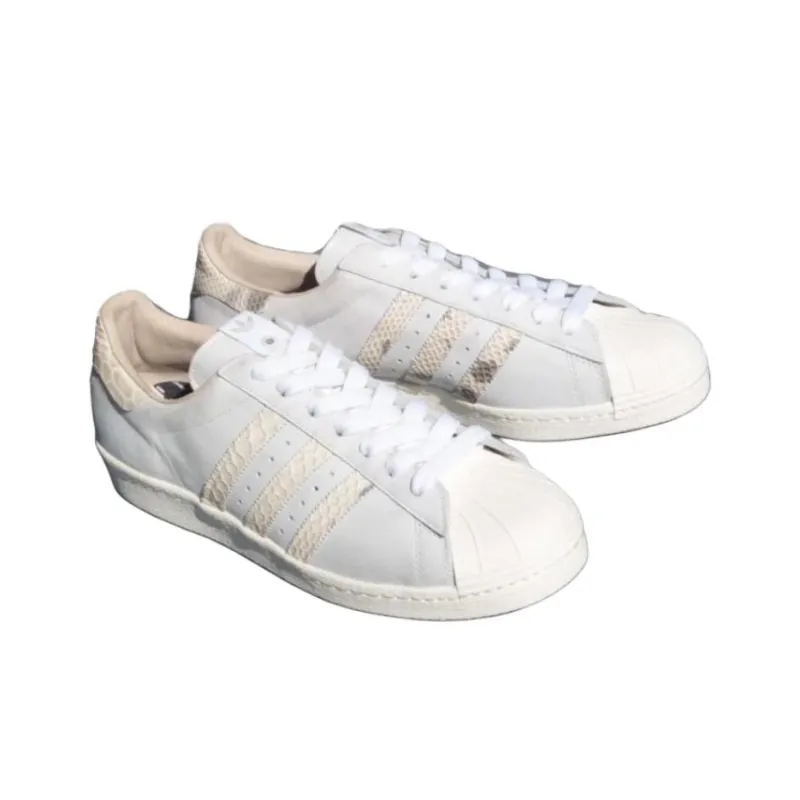 Adidas Originals Superstar 80s Wear resistant And Lightweight Low Top Skateboard Shoes Men's White-2