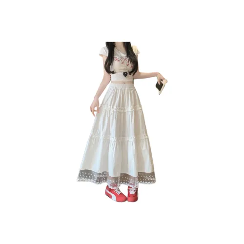 The Temptation Of The Muse Casual Long Skirt Women's White