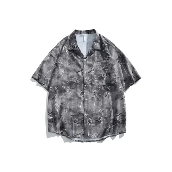 Zomuros Shirts Unisex Bamboo Leaf Calligraphy