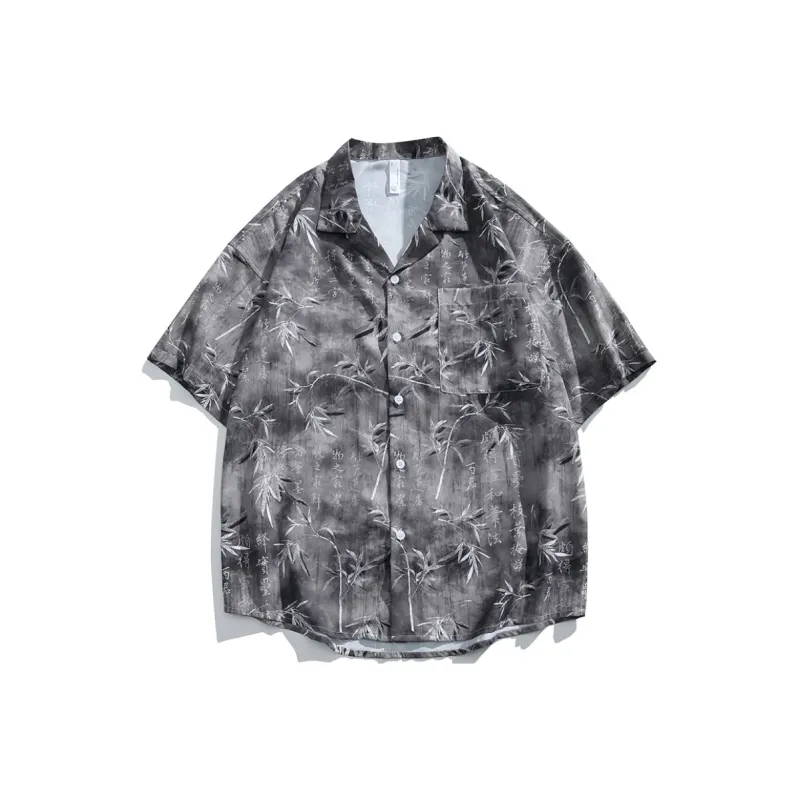 Zomuros Shirts Unisex Bamboo Leaf Calligraphy-0