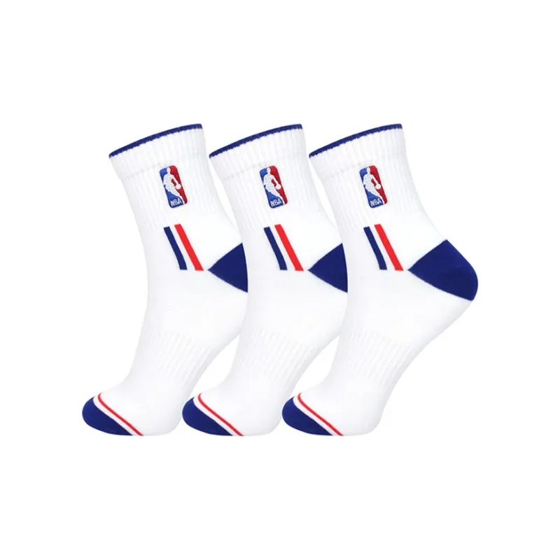 NBA Basketball Socks Men's 3 Pack White-0