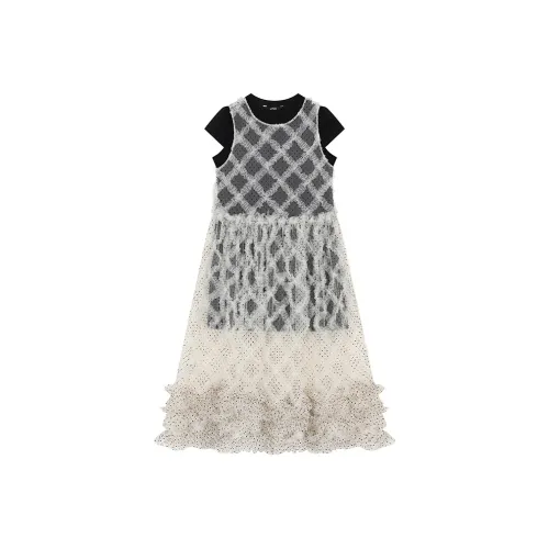 ELF SACK Skirt Set Women's Polka Dot Black White