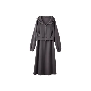 XIANGYING Skirt Set Women's Gray