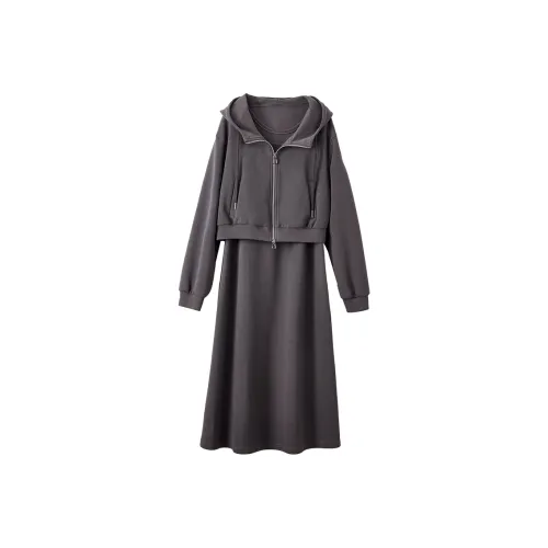 XIANGYING Skirt Set Women's Gray