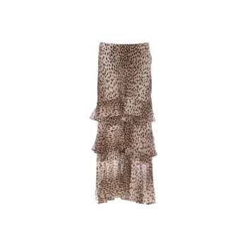 Rixo Leopard Pattern Midi Skirt