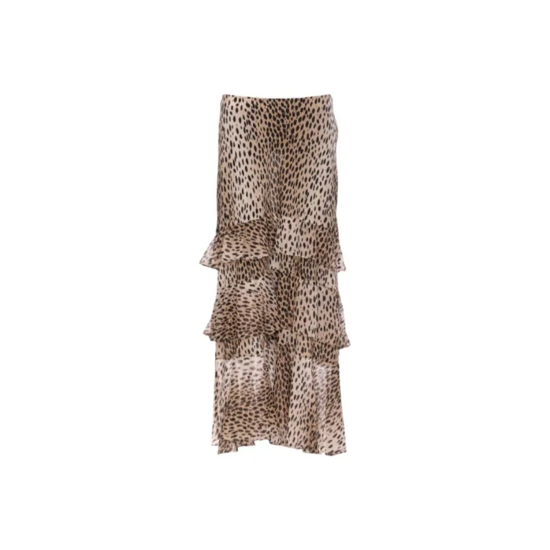 Rixo Leopard Pattern Midi Skirt-0