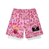 Pink Leopard Print Mock Two-Piece Bomb Spiders