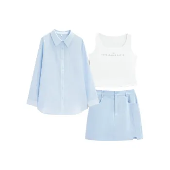 Love To Serve Skirt Set Women's Blue