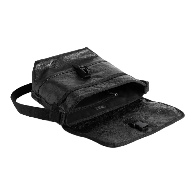 Balenciaga Explorer Lambskin Messenger Bag, Shoulder Bag Small Size Men's Black-3