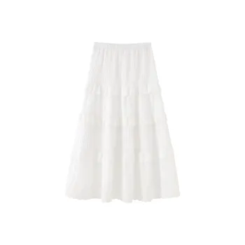 ST&SAT Casual Long Skirt Women's White