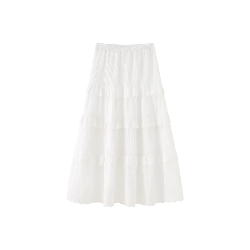 ST&SAT Casual Long Skirt Women's White-0