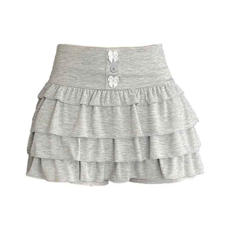 HTHK Casual Short Skirts Women's Gray-0