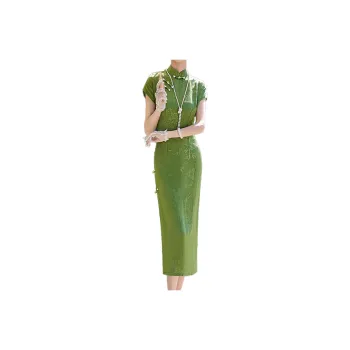 Mapping Cheongsam Women's Green