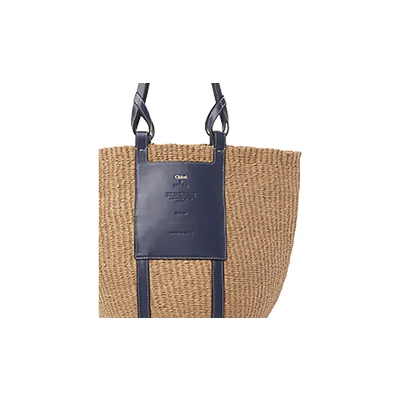 Chloe Chloé Bags Calfskin Basket Bag, Tote Bag, Shopping Bag, Handbag, Shoulder Bag Large Size Women's Beige & Blue-2