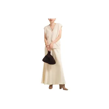 PLAGE FW24 Casual Long Skirts Women's Light Brown