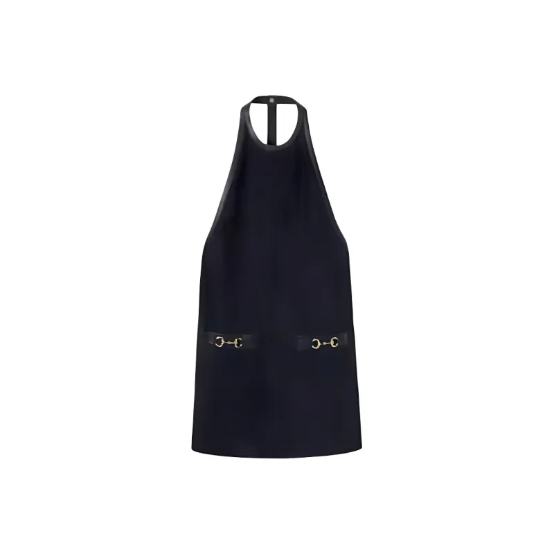 GUCCI SS25 Sleeveless Dress Women's Dark Blue-0