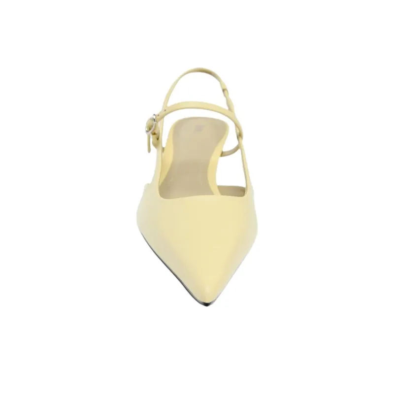 ZARA Slim Heel High Heels 5cm Women's Beige Yellow-3
