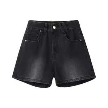 Kazakhstan Denim Shorts Women's Black Gray