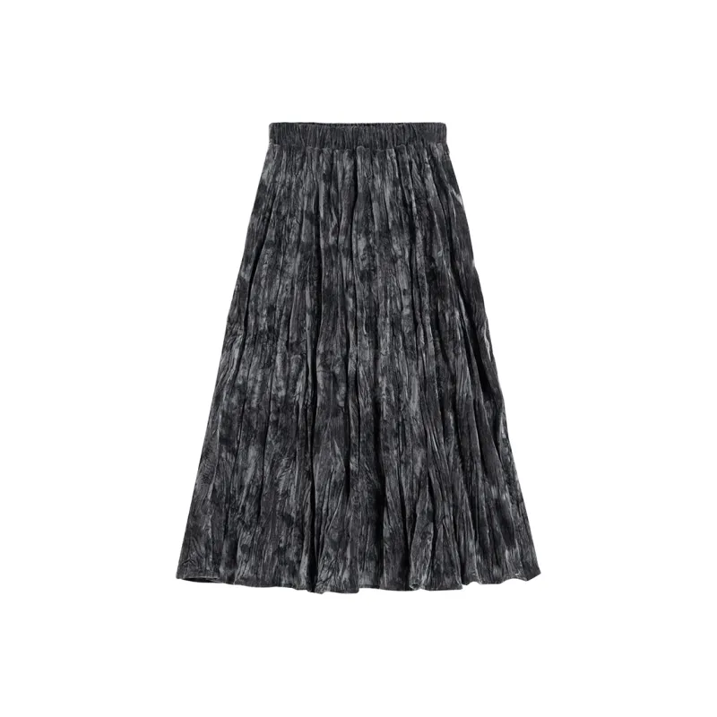 SOON FLOWER Casual Long Skirts Women's Black-0