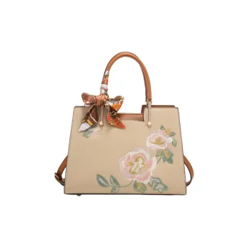 PAYOT Microfiber Synthetic Leather Handbag Women's Apricot