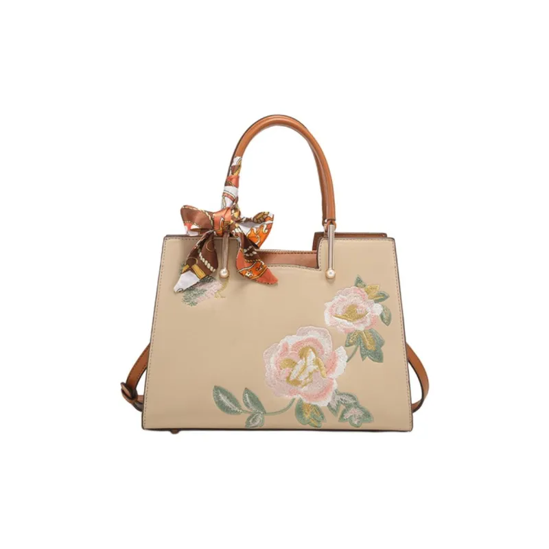 PAYOT Microfiber Synthetic Leather Handbag Women's Apricot-0