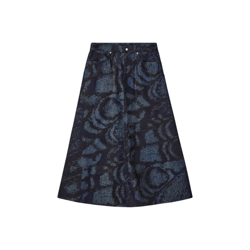 COS Chris Perani Collaboration Casual Long Skirts Women's Dark Blue-0