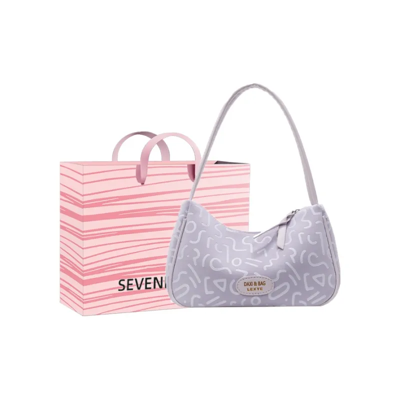 SEVENMOONS PU Shoulder Bag Women's Purple/Blue/Pink/Ecru-0