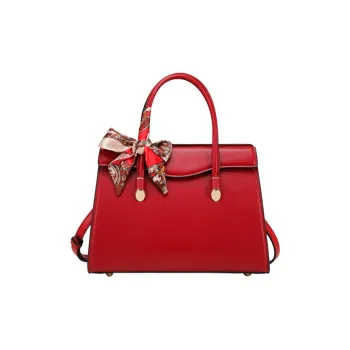 PAYOT Microfiber Synthetic Leather Handbag, One Shoulder, Crossbody Bag Women's Red