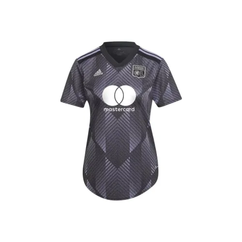 Adidas OLYMPIQUE LYONNAIS 22/23 THIRD JERSEY Soccer Jerseys Women's Black