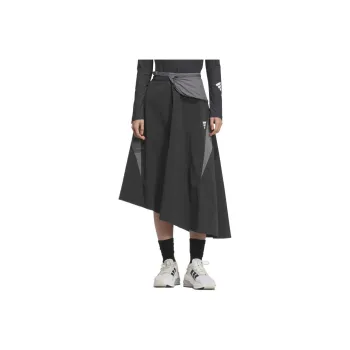 Adidas SS25 Casual Long Skirts Women's Charcoal Black